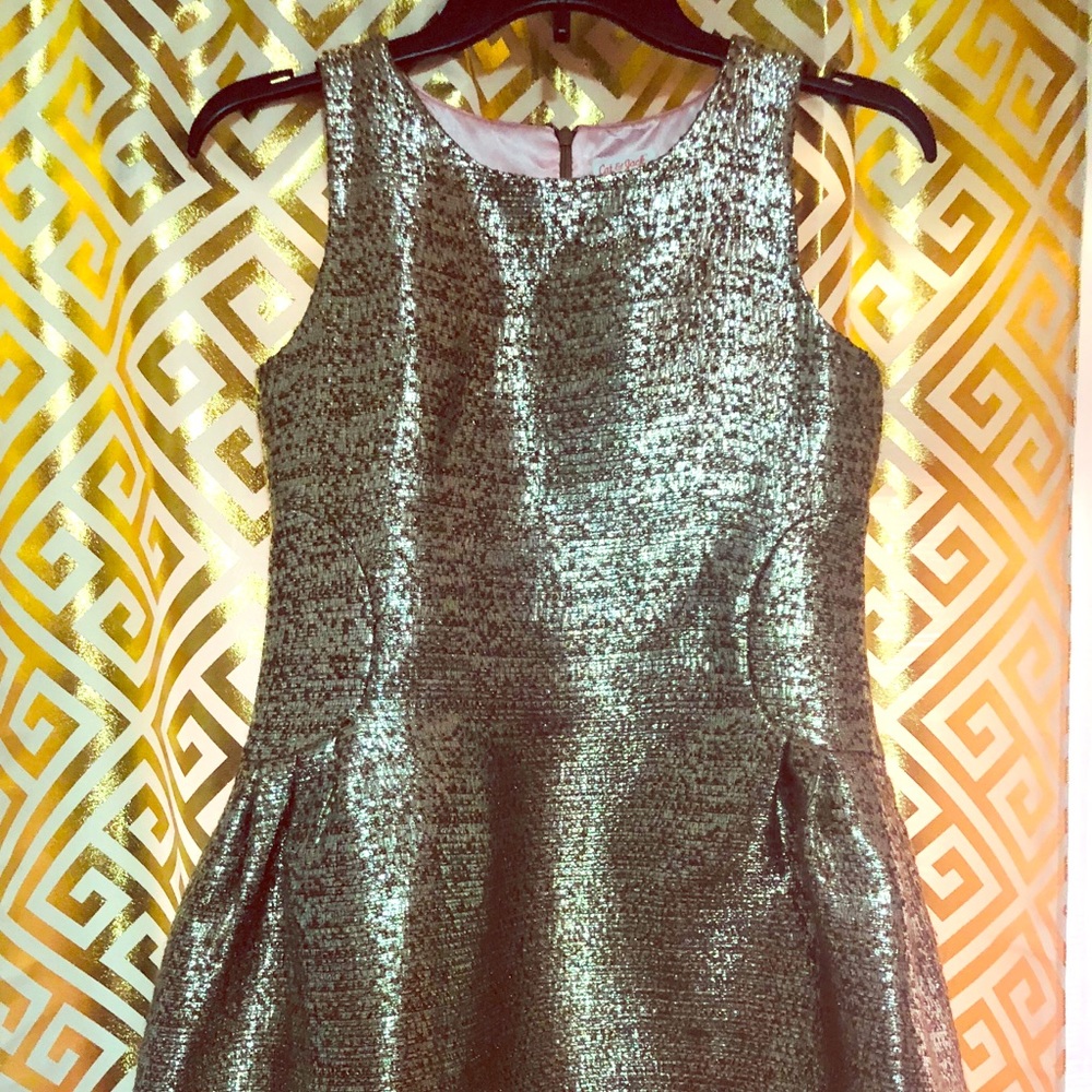 Girl gold dress